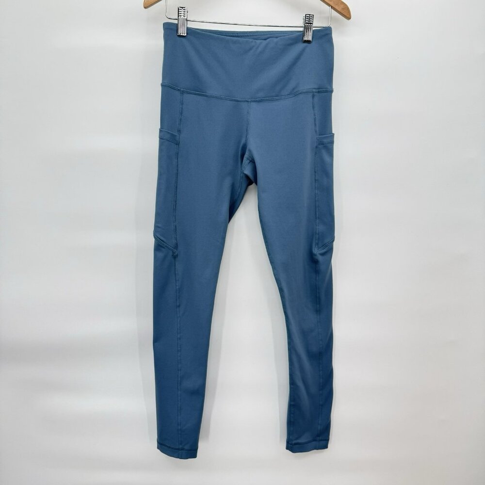 90 degrees by Reflex Leggings Womens Small Dusty Blue  Yoga Athletic Fit Pockets